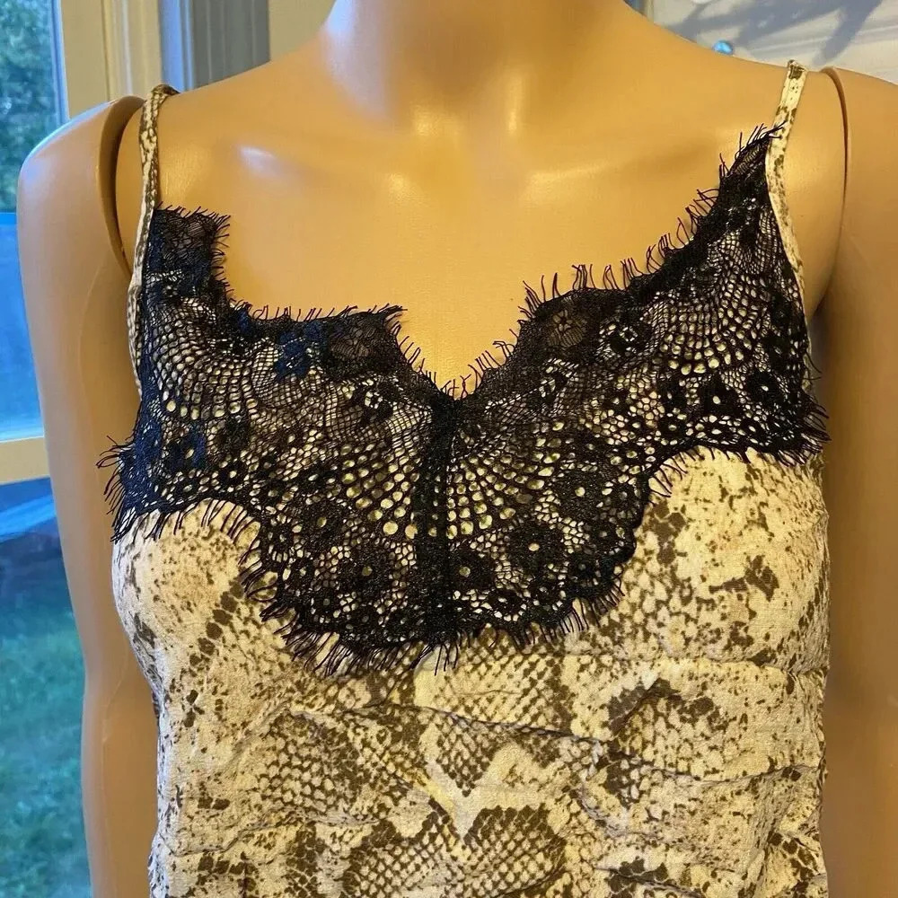 Camisole TankTop Lady S Boho Snack skin Print Lace STREETWEAR SOCIETY Fairy Goth - Picture 7 of 9